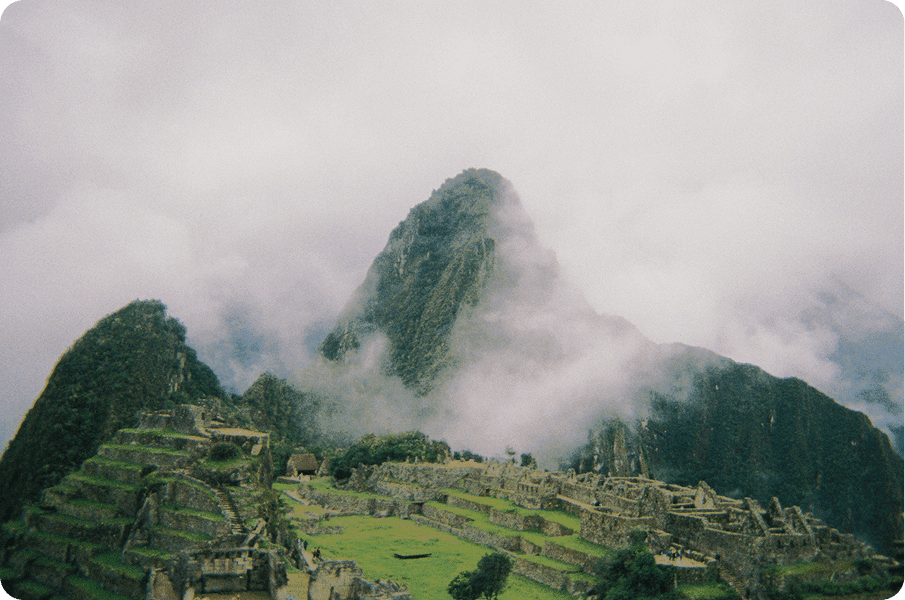Machu Picchu in fog